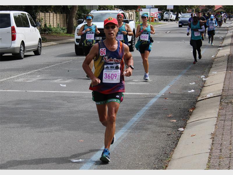 a man running a race