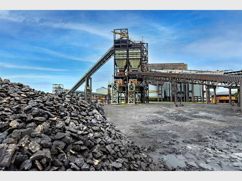 a factory with stones