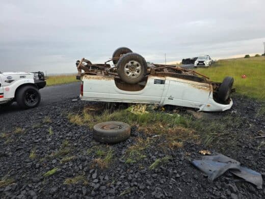 a bakkie on its roof
