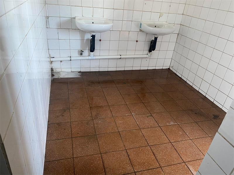 construction work in a school's toilets