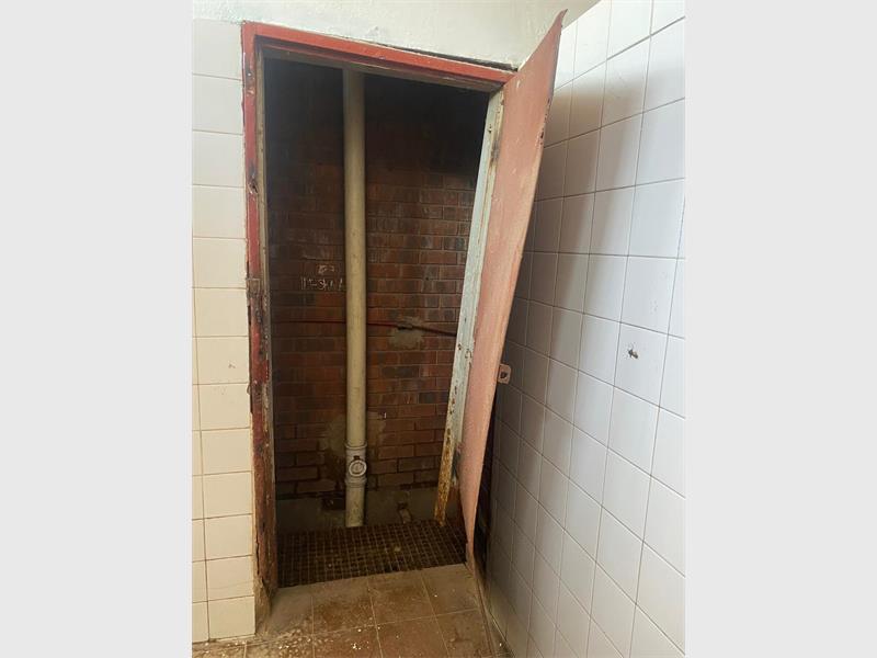 construction work in a school's toilets