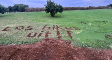 People leave message with vulgar language on a mountainbike course