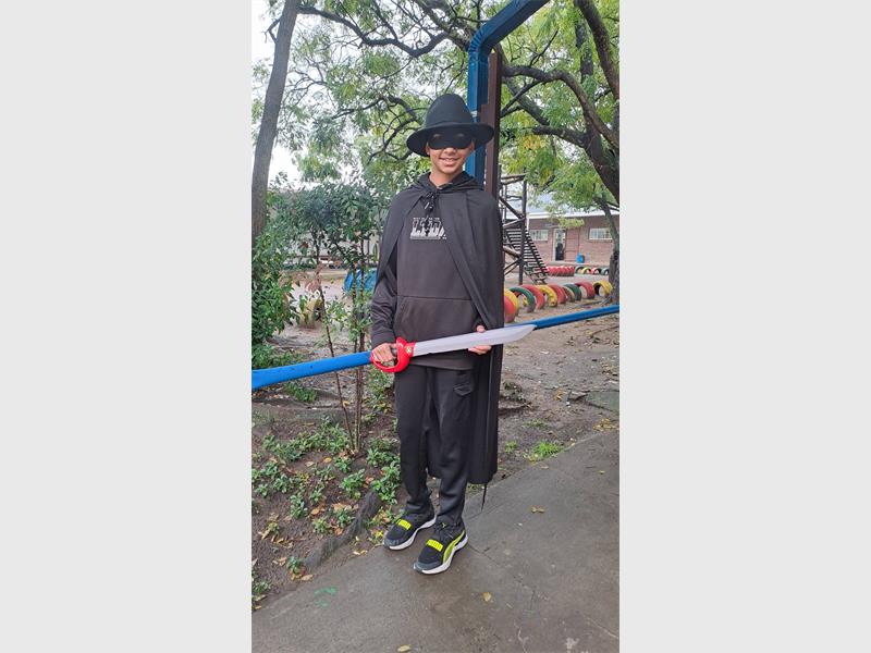 Dressed as Zorro is Hamaad Joosub.