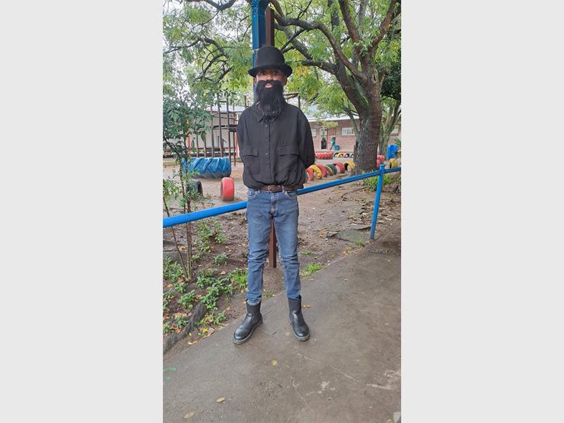 Grade Seven learner Katleho Mametja dressed as a character.