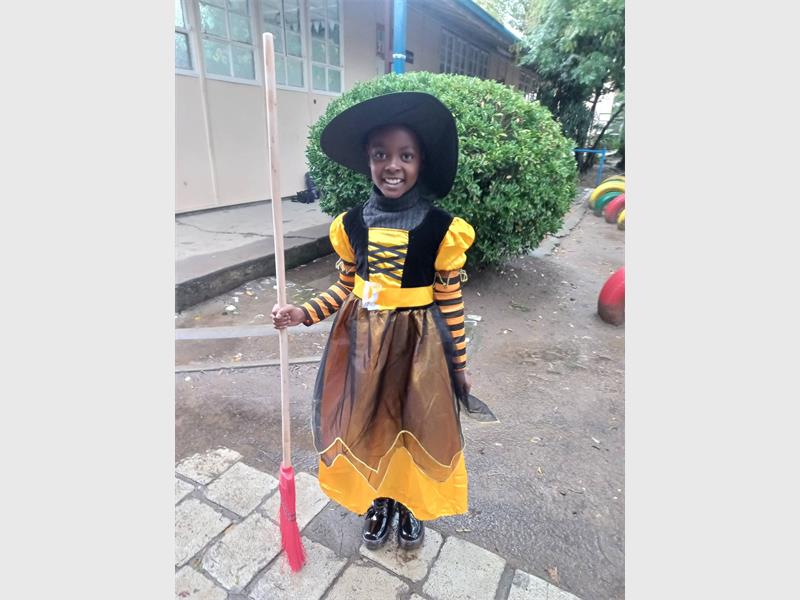 Sisekelo Mvakali dressed as a witch.