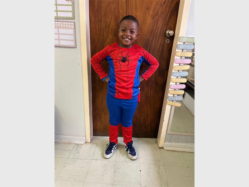 Kabelo Moloi dressed as Spider-Man
