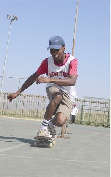 young man on his skateboard