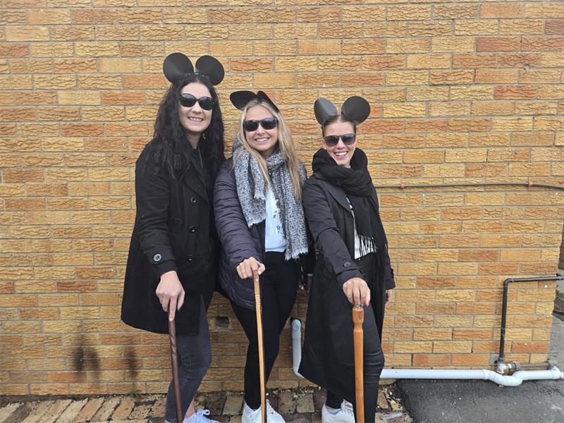 Dressed as the Three Blind Mice are teachers Deirdré Joubert, Chanel Lindeque and Mandie Theron