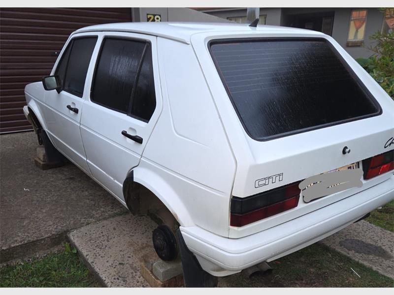 Tyres were stolen from this vehicle over the past few weeks