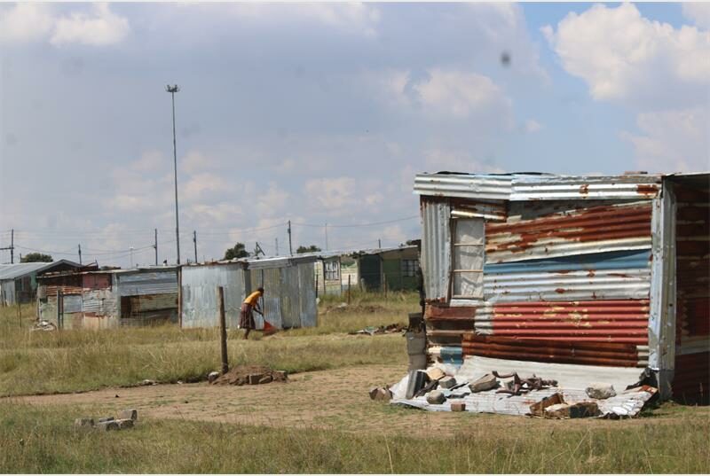 shacks erected on a piece of land