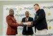 The Govan Mbeki Municipality and the Gert Sibande District Municipalities mayors, Nhlakanipho Zuma and Walter Mngomezulu with Edrich Welthagen of Thungela Mining.