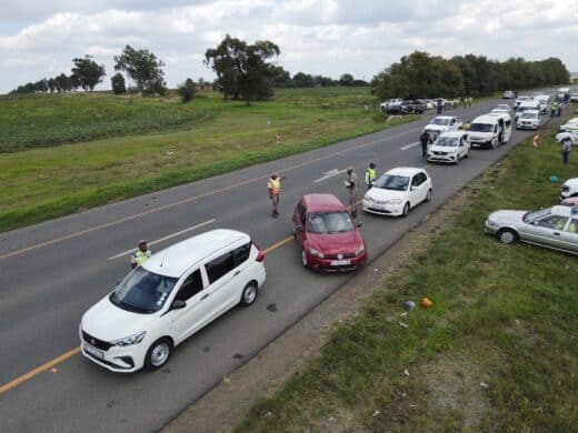 authorities at a roadblock