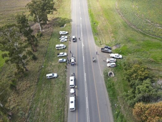 authorities at a roadblock