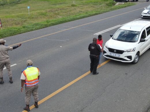 authorities at a roadblock