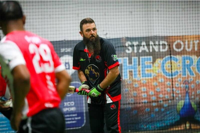 a batsman in indoors cricket