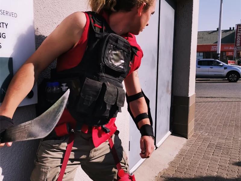 young man dressed in cosplay outfit