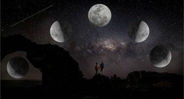 A photo compilations of the different stages of the moon