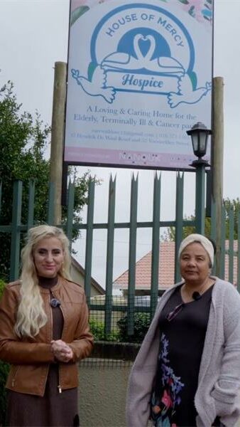 Mrs South Africa semi finalist, Janine van Wyk and founder of House of Mercy Hospice, Shirley Coetzee.