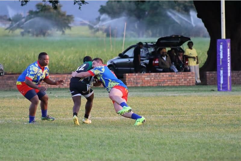 Rugby players on the team