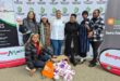 a group of women with sanitary towels donated