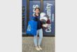 a woman with bags in her hands