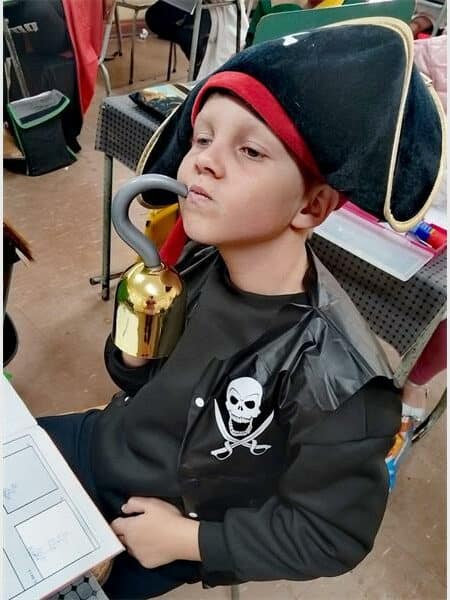A boy dressed as a pirate