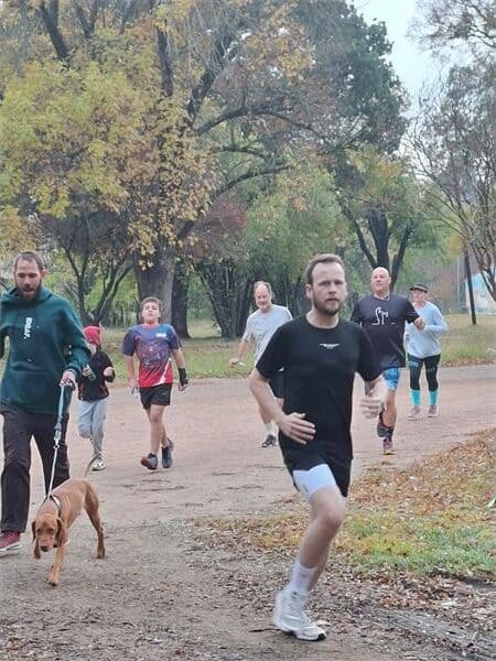 People enjoy the trail of the Standerton parkrun at Rivierpark on May 16.