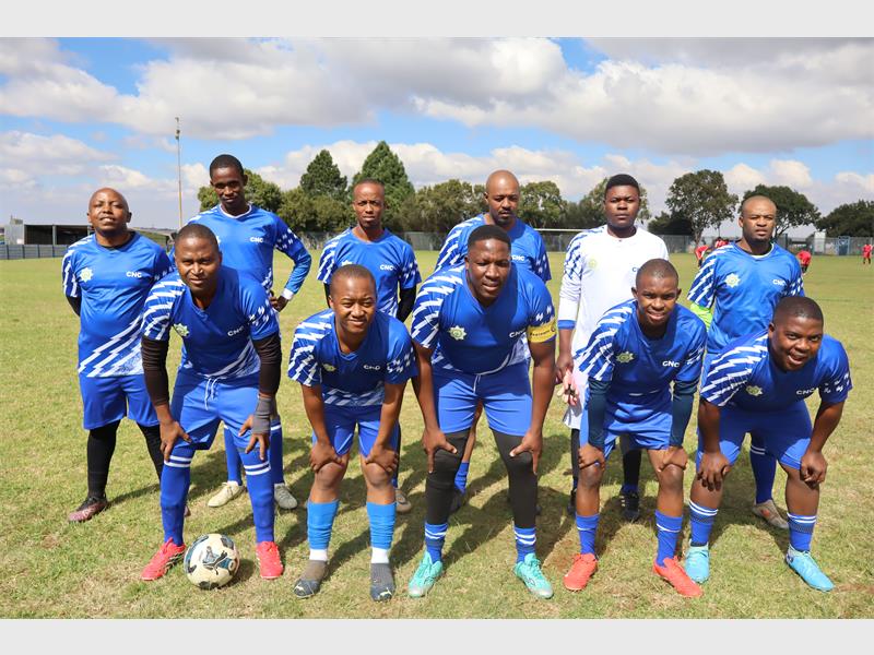 a soccer team with blue and white kits