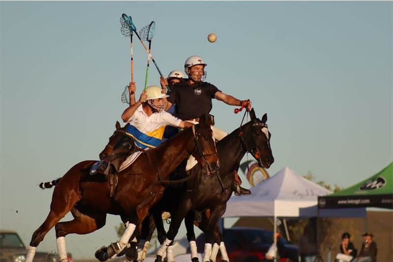 horse riders playing polo