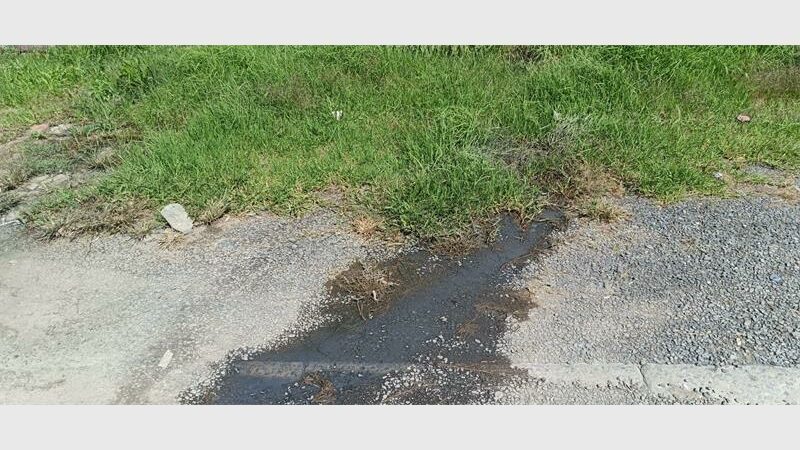 Sewage spills from pavement