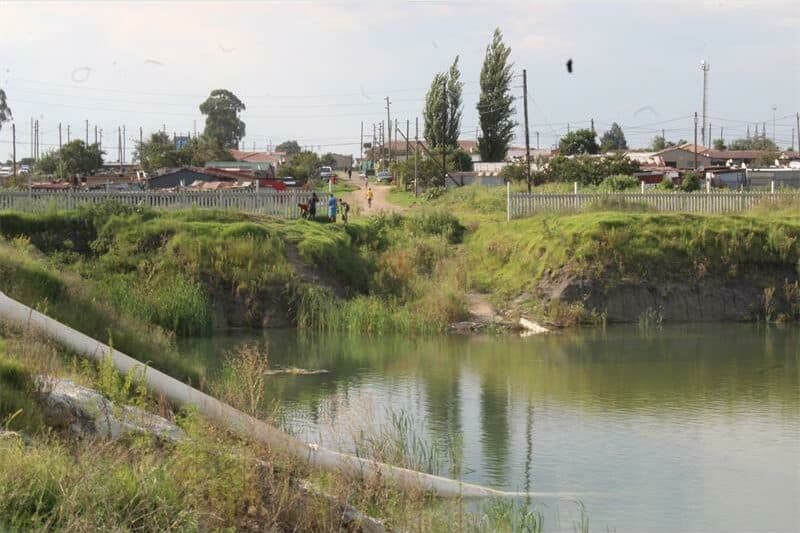 A open area of sewage water