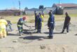 Members of Vukanini Taxi Association patch potholes in eMbalenhle.