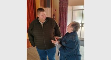 big man and a old woman