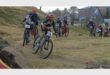 cyclists take part in a mountain bike competition