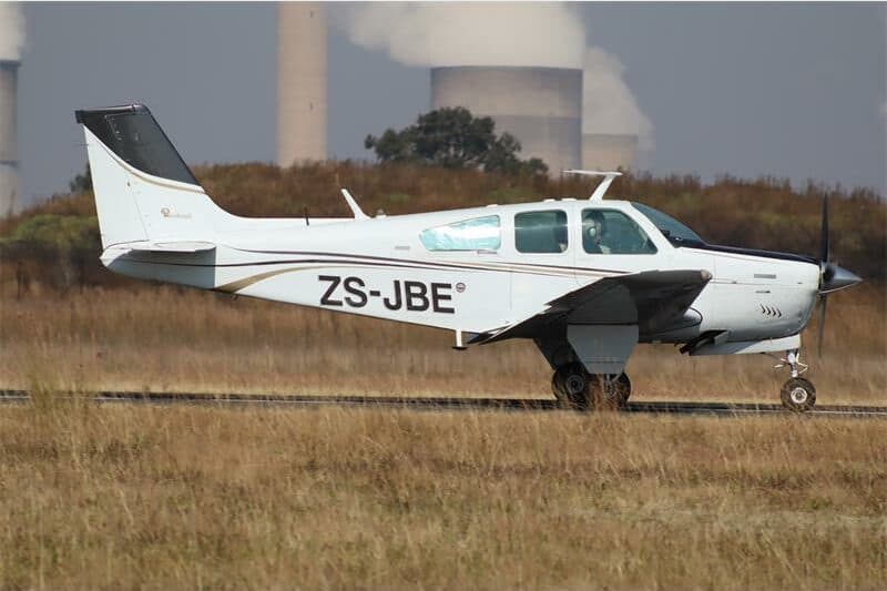 light airplane taking off from runway
