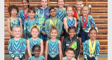 a group of children in gymnasts clothes