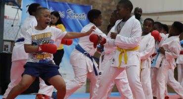 karate fighters in action