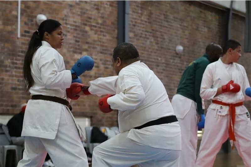 karate fighters in action