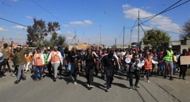 people march in the street