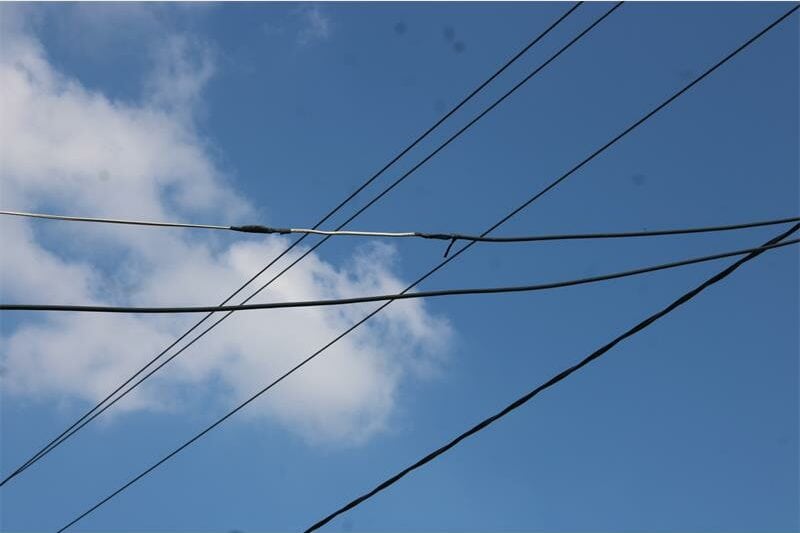 electricity cables in the air