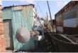 an electricity poles is toppled over