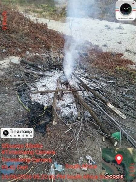 remainders of a fire