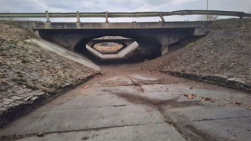 a clean area around a bridge
