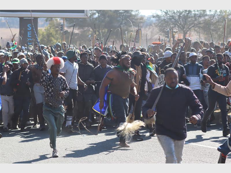 people march in the street