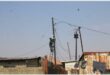 people climbing on electricity poles