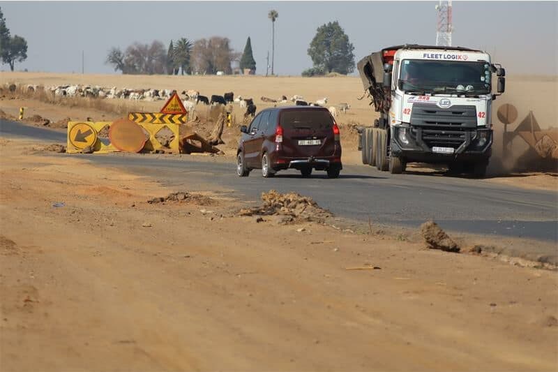 roadworks and holes in the tar