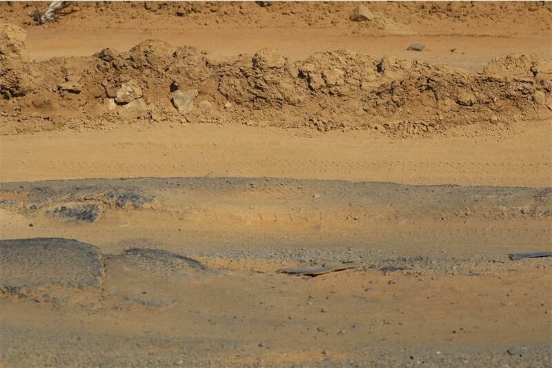 roadworks and holes in the tar