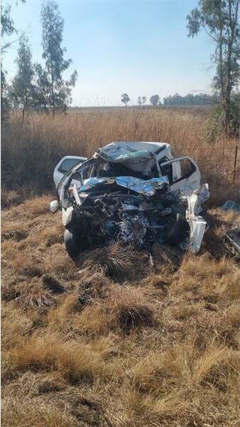 a car wreck in the field