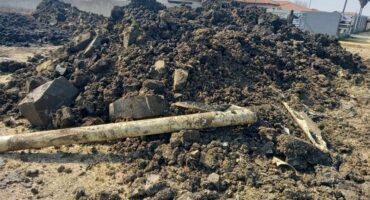 rubble and waste piling up