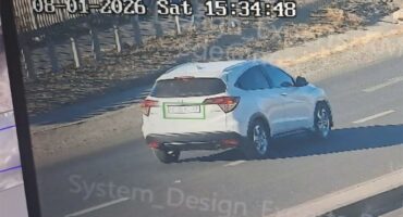 video footage of a car driving away